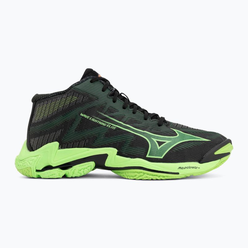 Volleyball shoes Mizuno Wave Lightning Elite Mid black/glowing apple/mandarin orange 2