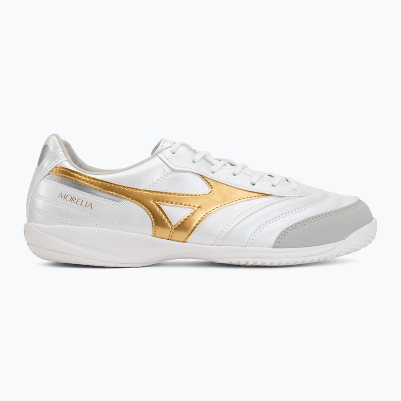 Football boots Mizuno Morelia Sala Pro IN white/football gold/galaxy sil 2