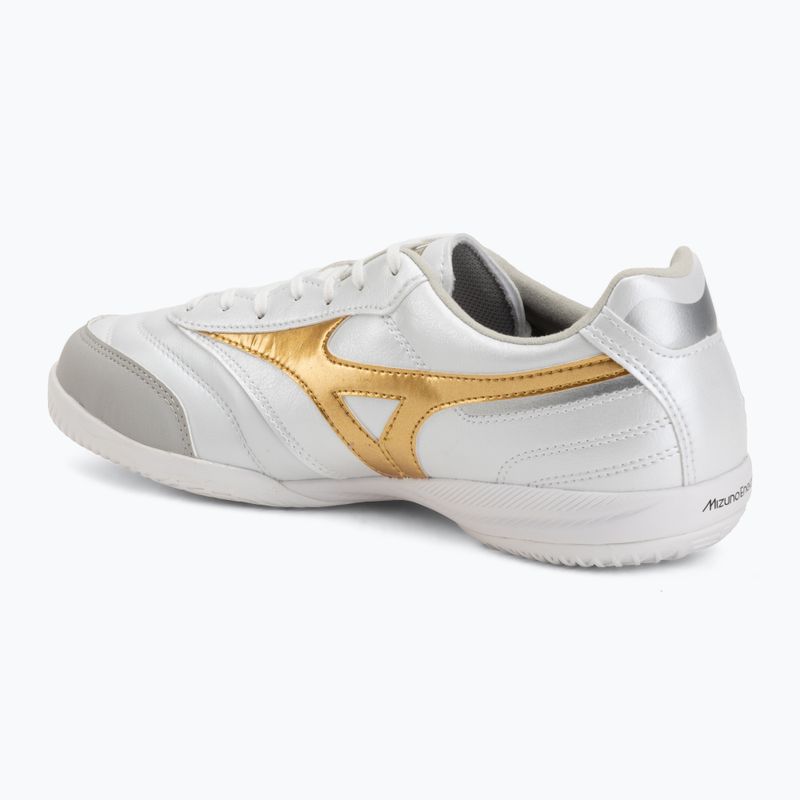 Football boots Mizuno Morelia Sala Pro IN white/football gold/galaxy sil 3