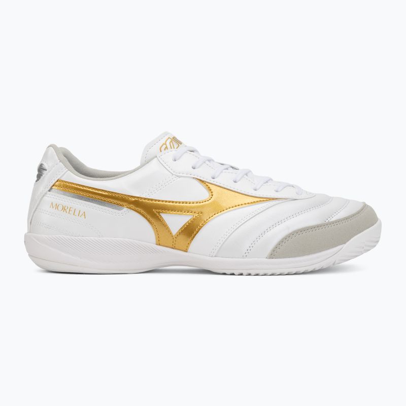 Football boots Mizuno Morelia Sala Elite IN white/football gold/galaxy sil 2