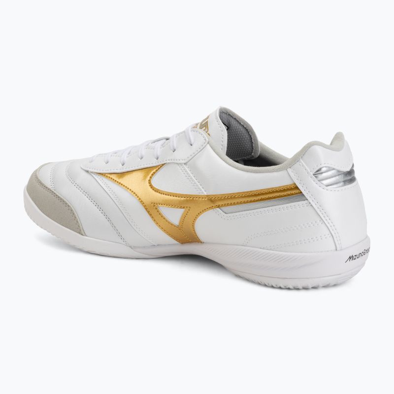 Football boots Mizuno Morelia Sala Elite IN white/football gold/galaxy sil 3
