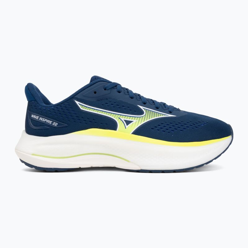 Men's running shoes Mizuno Wave Inspire 22 estate blue/lightning yellow 2