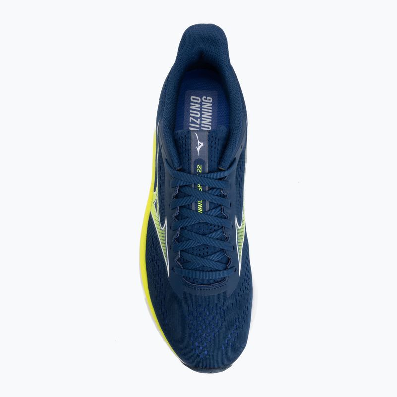 Men's running shoes Mizuno Wave Inspire 22 estate blue/lightning yellow 5
