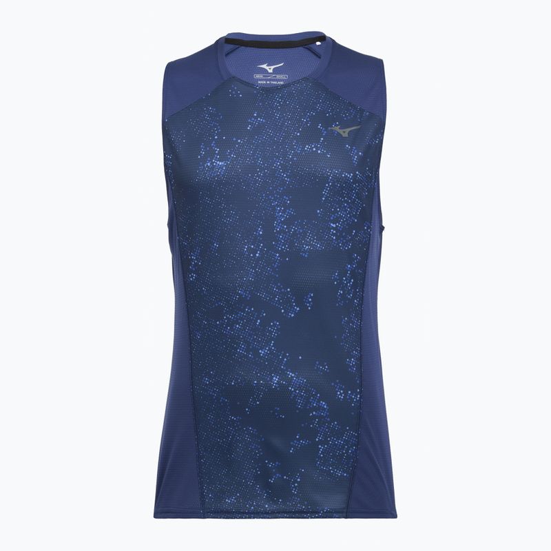 Men's running top Mizuno Active DryAeroFlow Graphic Tank Top estate blue