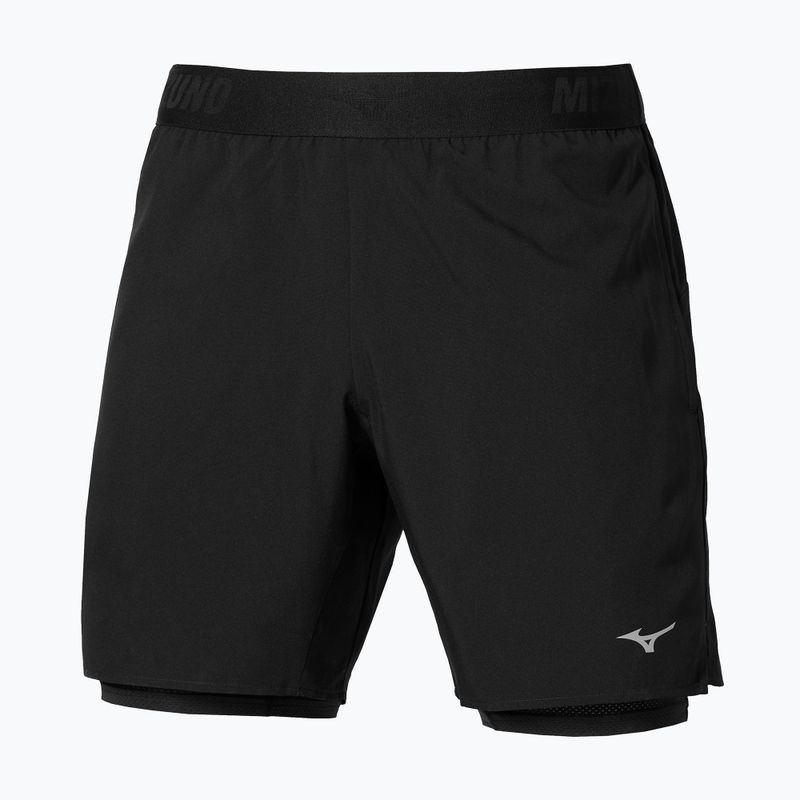Men's running shorts Mizuno Core 7.5 Inches 2in1 black