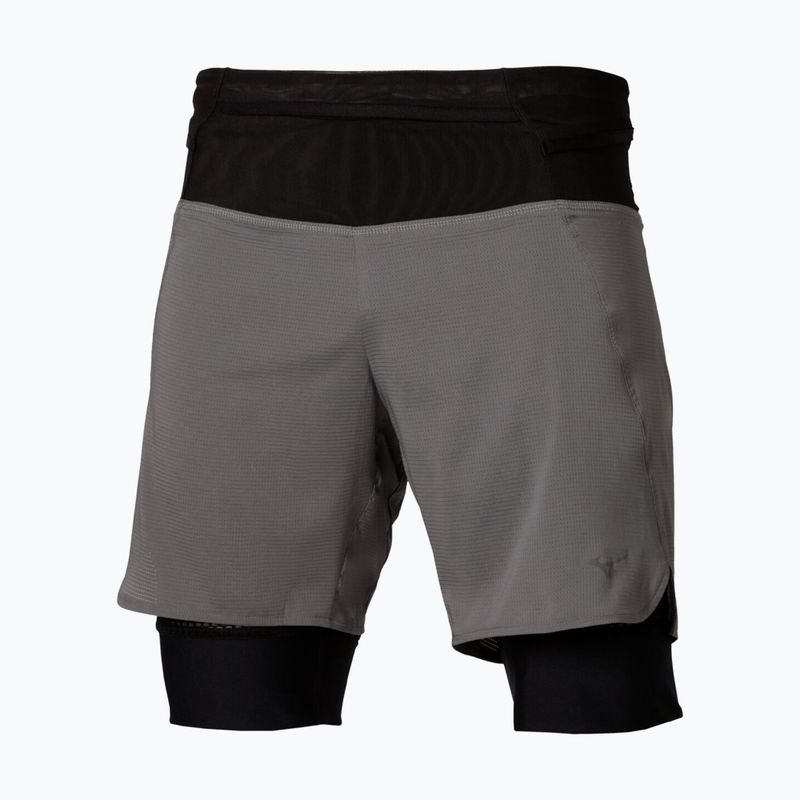 Men's running shorts Mizuno Trail Multipocket 2in1 lava smoke 3