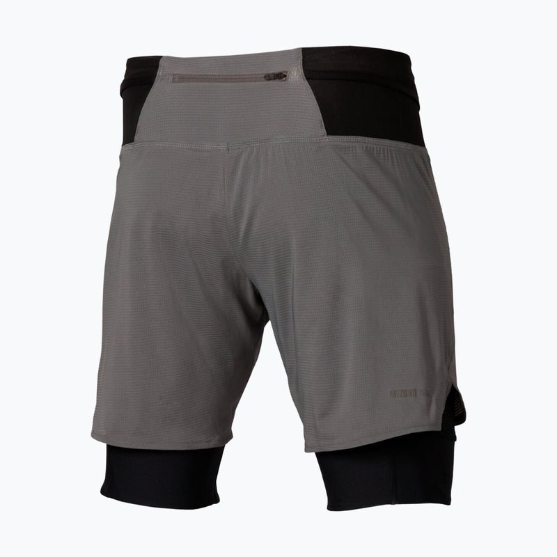 Men's running shorts Mizuno Trail Multipocket 2in1 lava smoke 4