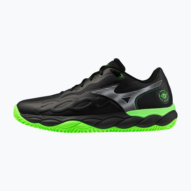 Padel shoes Mizuno Wave Enforce Court Padel black/foliage green/glowing ap 2