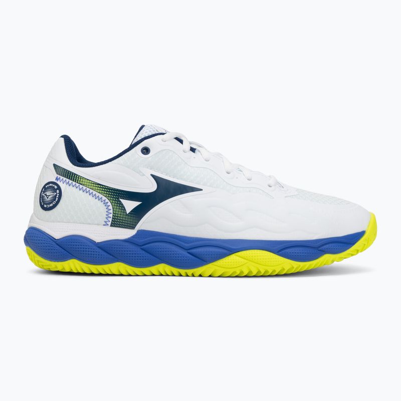 Men's tennis shoes Mizuno Wave Enforce Court CC white/dazzling blue/ lightning 2