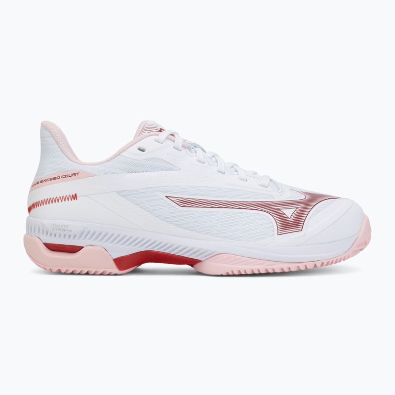 Women's tennis shoes Mizuno Wave Exceed Court CC W white/pinkesque/barbados cherr 2