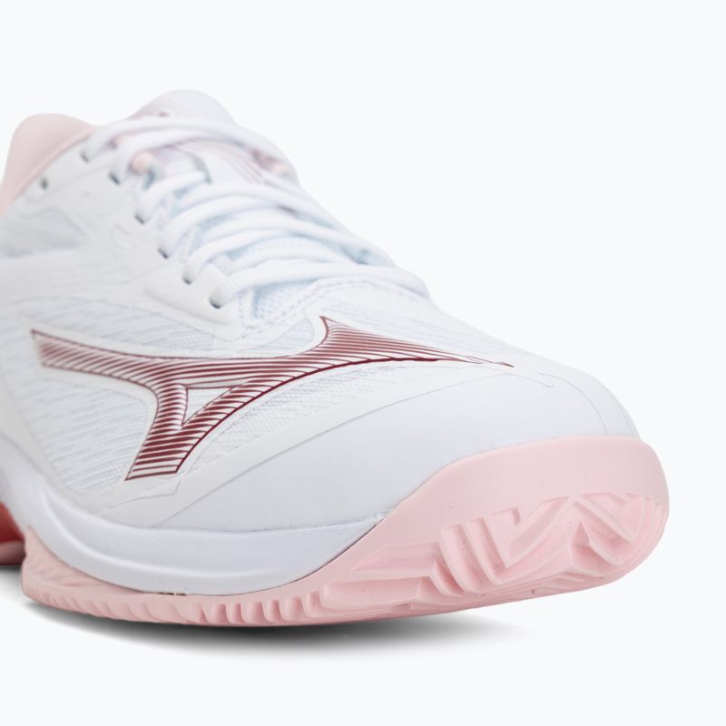 Women's tennis shoes Mizuno Wave Exceed Court CC W white/pinkesque/barbados cherr 7