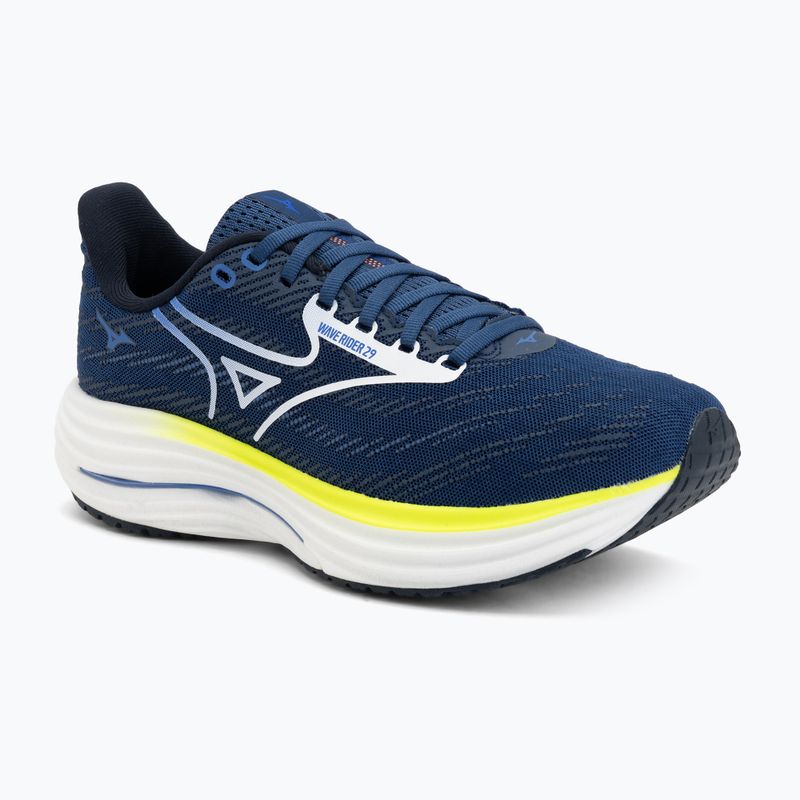 Men's running shoes Mizuno Wave Rider 29 estate blue/white/lightning yellow