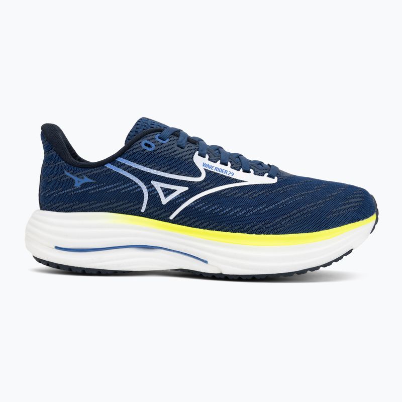 Men's running shoes Mizuno Wave Rider 29 estate blue/white/lightning yellow 2