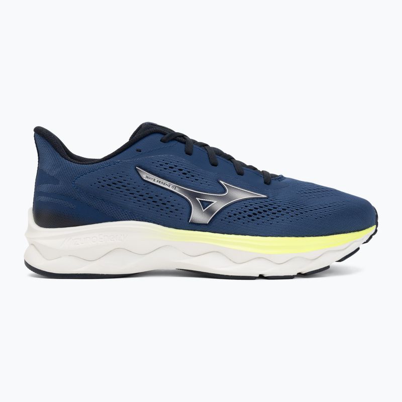 Men's running shoes Mizuno Wave Serene 2 estate blue/silver/lightning yellow 2