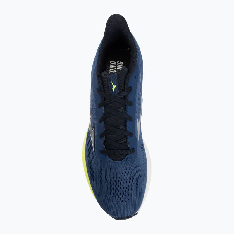 Men's running shoes Mizuno Wave Serene 2 estate blue/silver/lightning yellow 5
