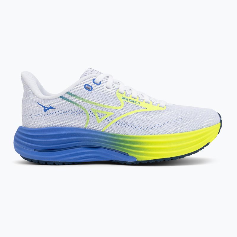 Women's running shoes Mizuno Wave Rider 29 white/lightning yellow/ultramarine 2
