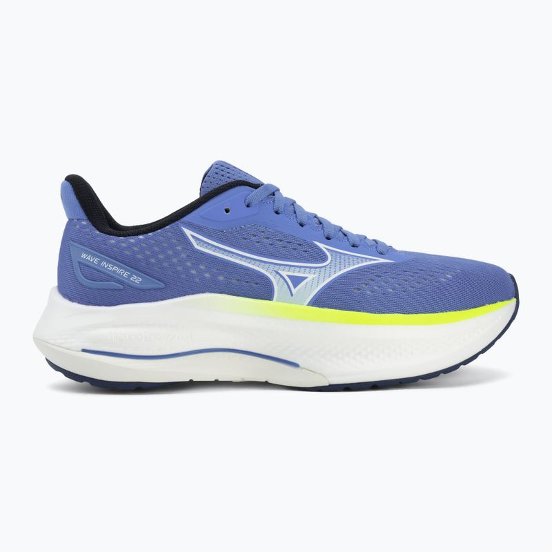 Women's running shoes Mizuno Wave Inspire 22 ultramarine/white/lightning yellow 2