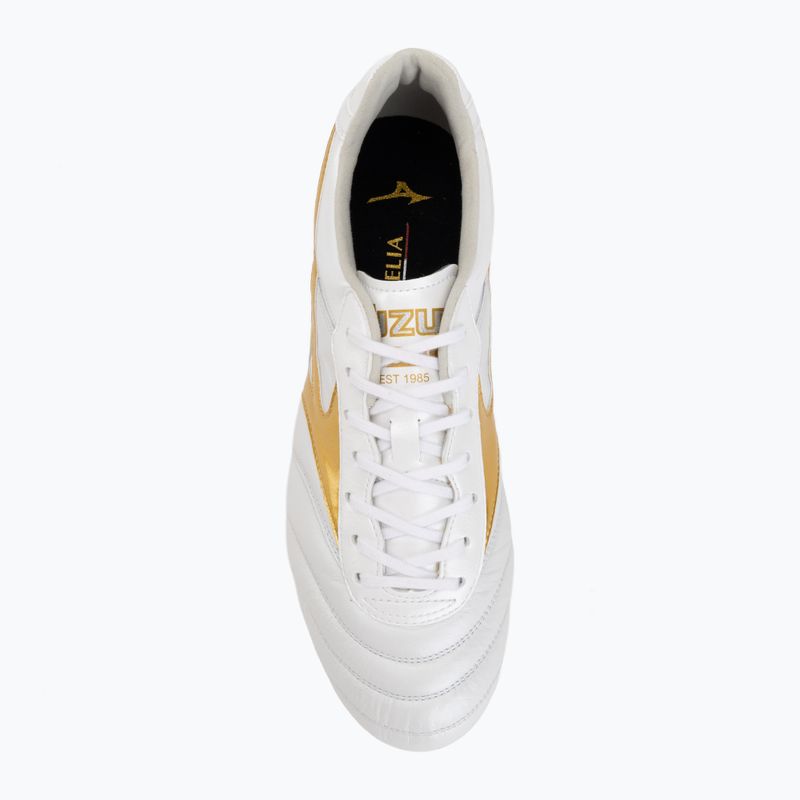 Football boots Mizuno Morelia II Elite FG white/football gold/galaxy silver 5