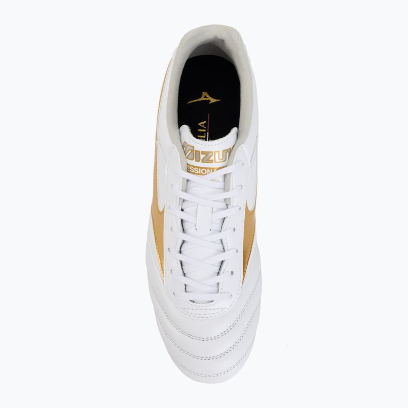 Football boots Mizuno Morelia II Pro FG white/football gold/galaxy silver 5