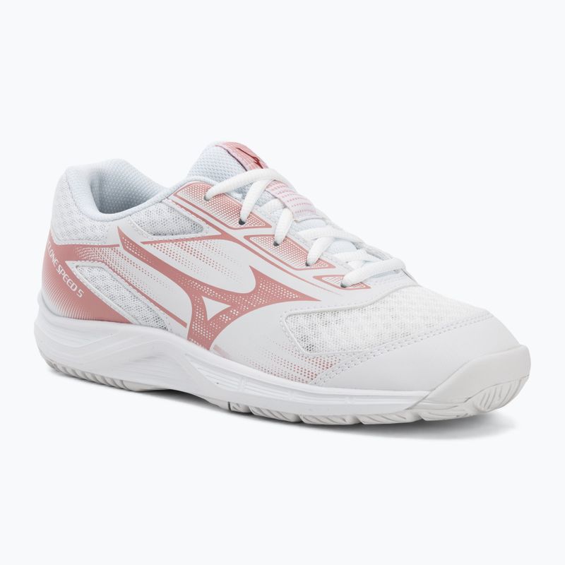 Women's volleyball shoes Mizuno Cyclone Speed 5 white/rose elegance/lava falls