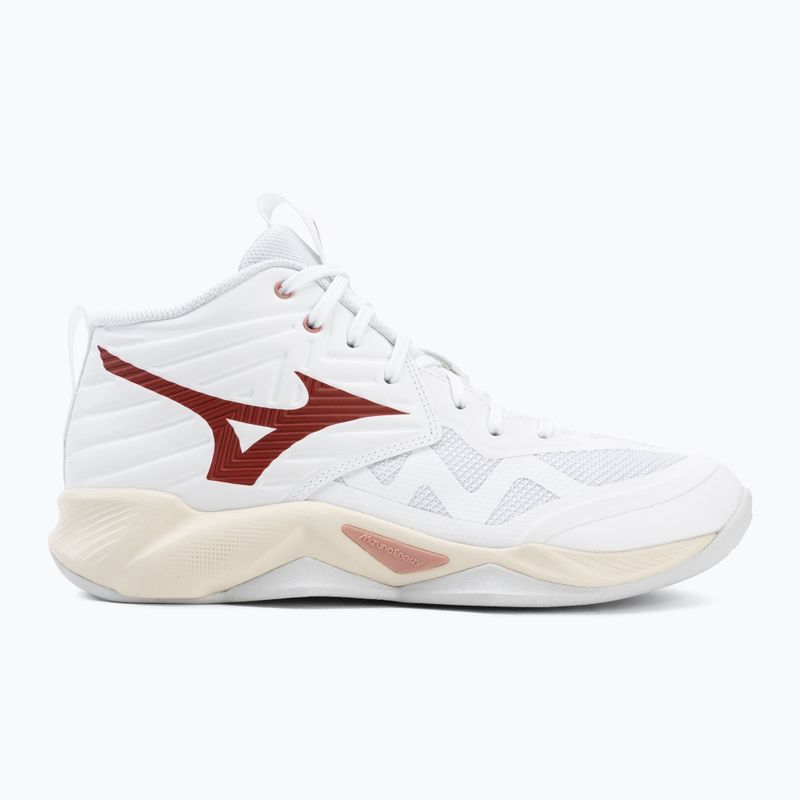 Women's volleyball shoes Mizuno Wave Momentum Pro Mid white/rose elegance/lava falls 2