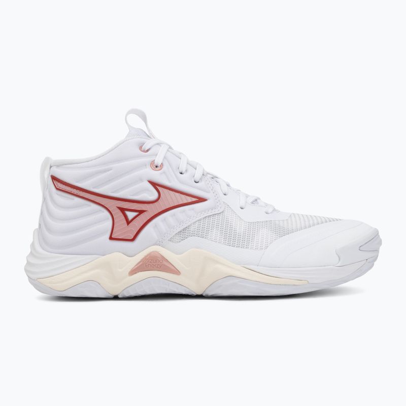 Women's volleyball shoes Mizuno Wave Momentum Elite Mid white/rose elegance/lava falls 2
