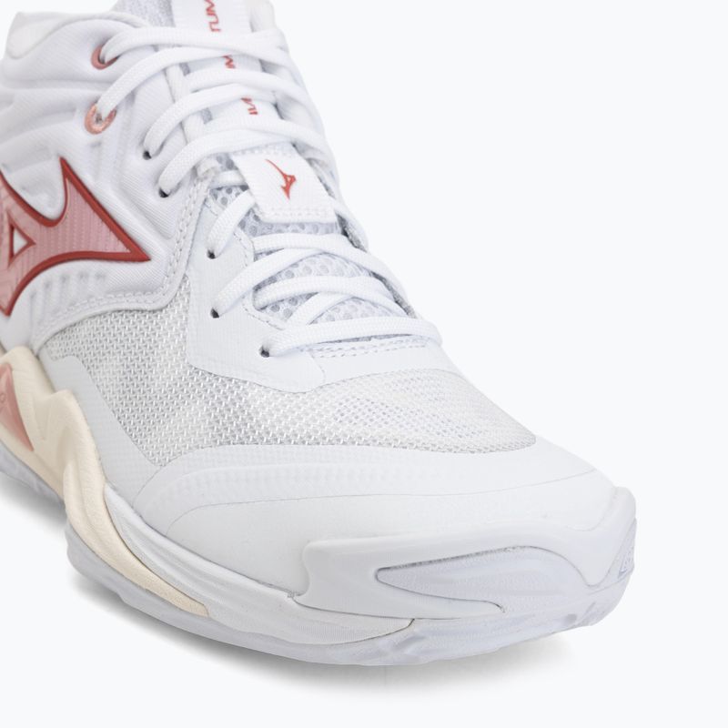 Women's volleyball shoes Mizuno Wave Momentum Elite Mid white/rose elegance/lava falls 7