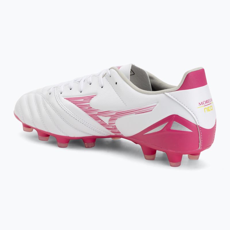 Football boots Mizuno Morelia Neo IV Pro FG white/fuchsia purple/fuchsia purple 3