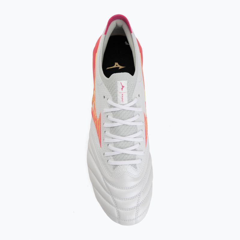 Football boots Mizuno Morelia Neo IV Beta Japan FG white/pink tetra/fuchsia purple 5
