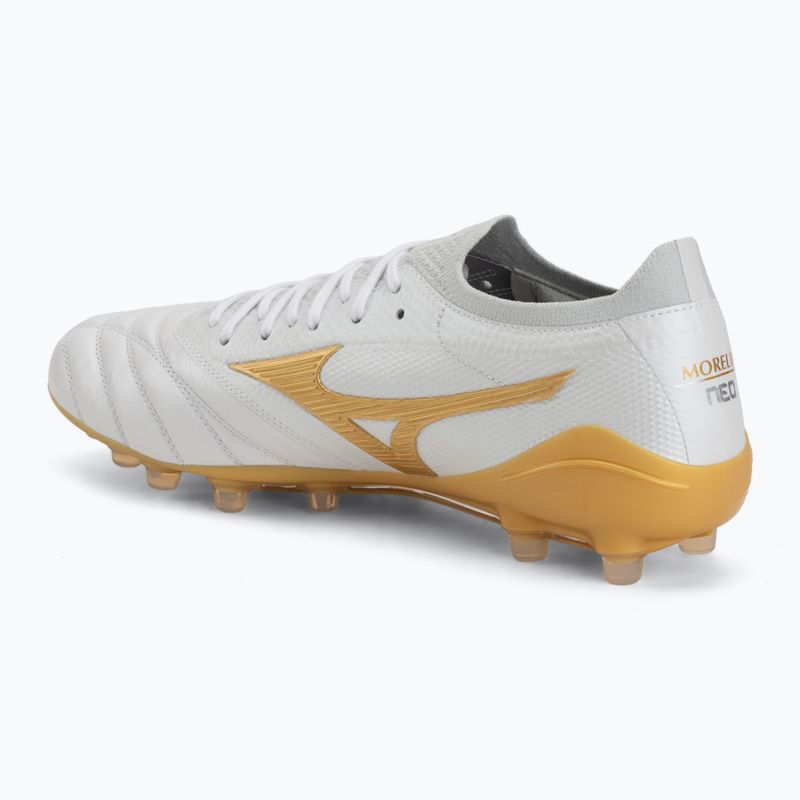 Football boots Mizuno Morelia Neo IV Beta Japan AG white/mp gold/cool gray 3c 3