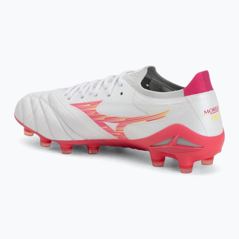 Football boots Mizuno Morelia Neo IV Beta Elite FG white/pink tetra/fuchsia purple 3