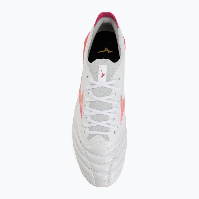 Football boots Mizuno Morelia Neo IV Beta Elite FG white/pink tetra/fuchsia purple 5