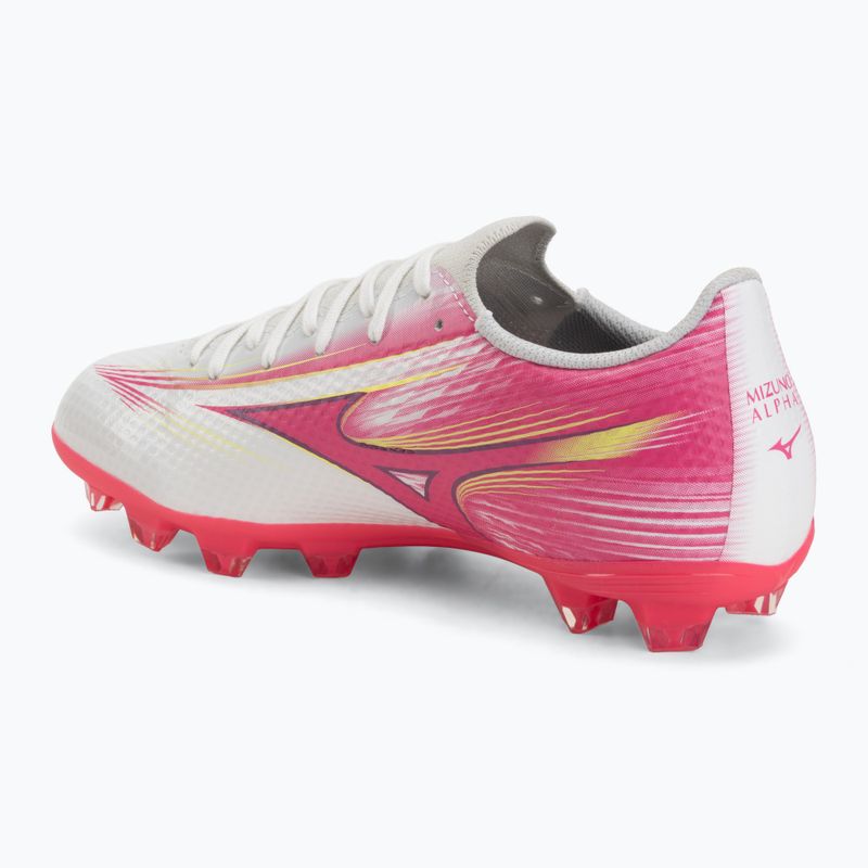 Children's football boots Mizuno Alfa III Select Jr FG white/fuchsia purple 3