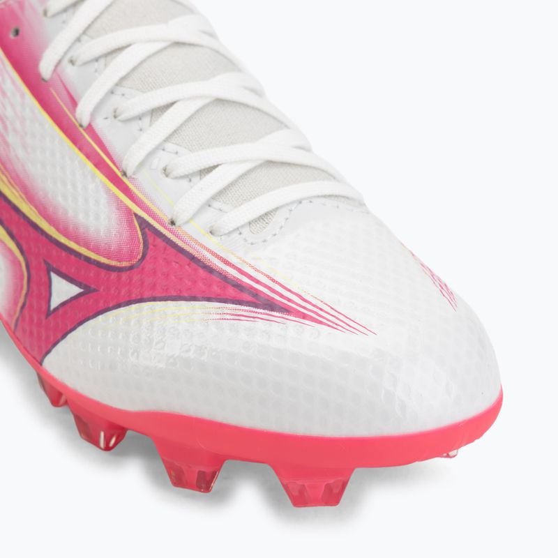 Children's football boots Mizuno Alfa III Select Jr FG white/fuchsia purple 7