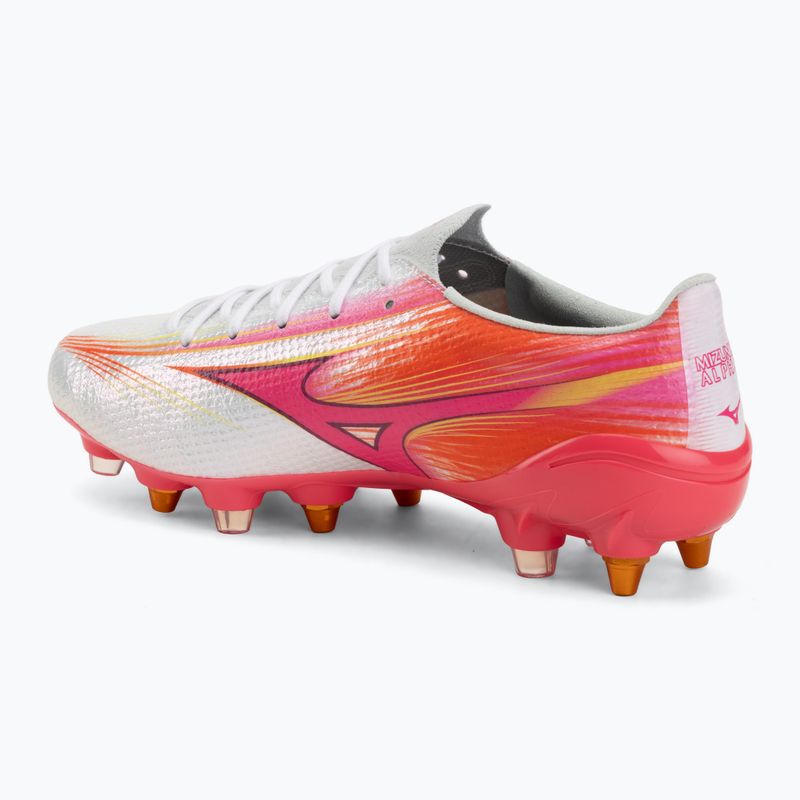 Football boots Mizuno Alpha III Japan Mix white/fuchsia purple 3