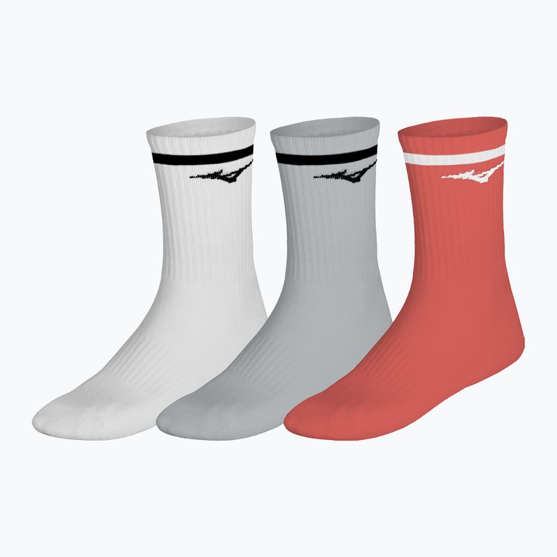 Socks Mizuno Training With Line white/cloudspace/lava orange 8