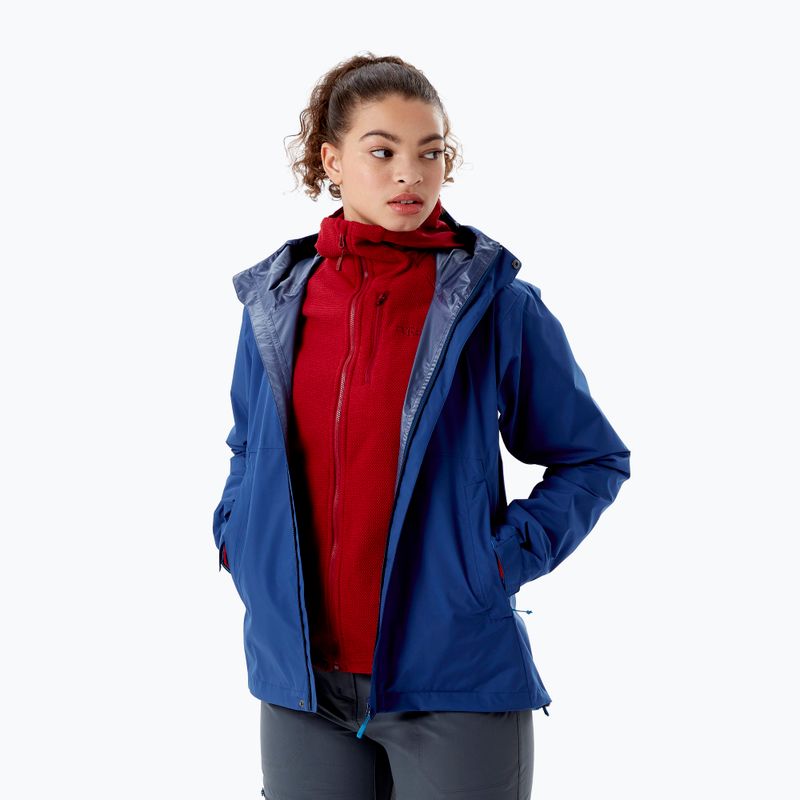 Rab Downpour Eco women's rain jacket navy blue QWG-83