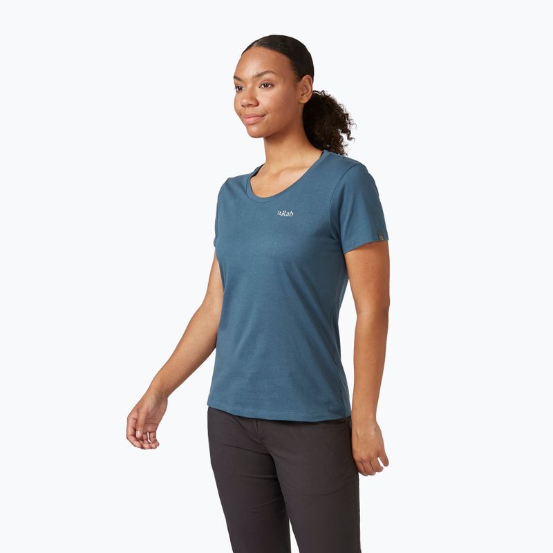 Women's trekking t-shirt Rab Stance Mountain Peak blue QCB-67