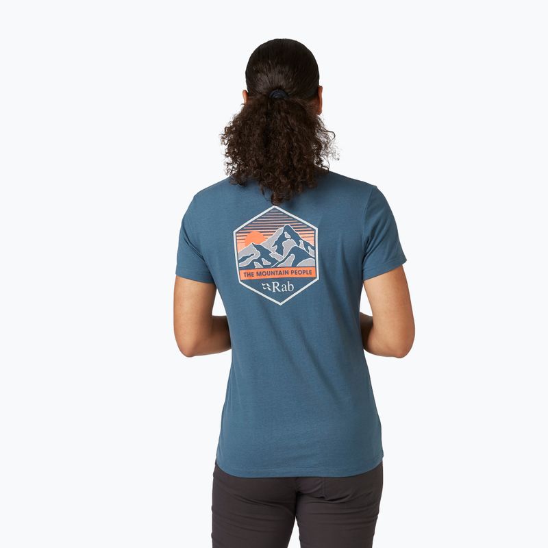 Women's trekking t-shirt Rab Stance Mountain Peak blue QCB-67 2