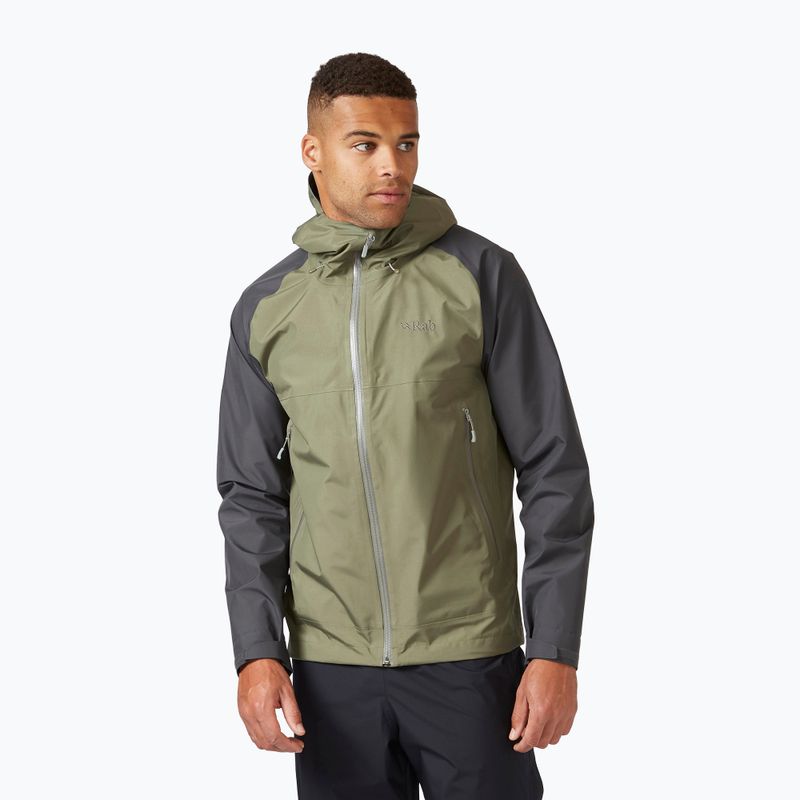 Rab Namche Paclite men's rain jacket green QWH-59