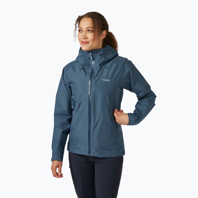 Rab Namche Paclite women's rain jacket blue QWH-60