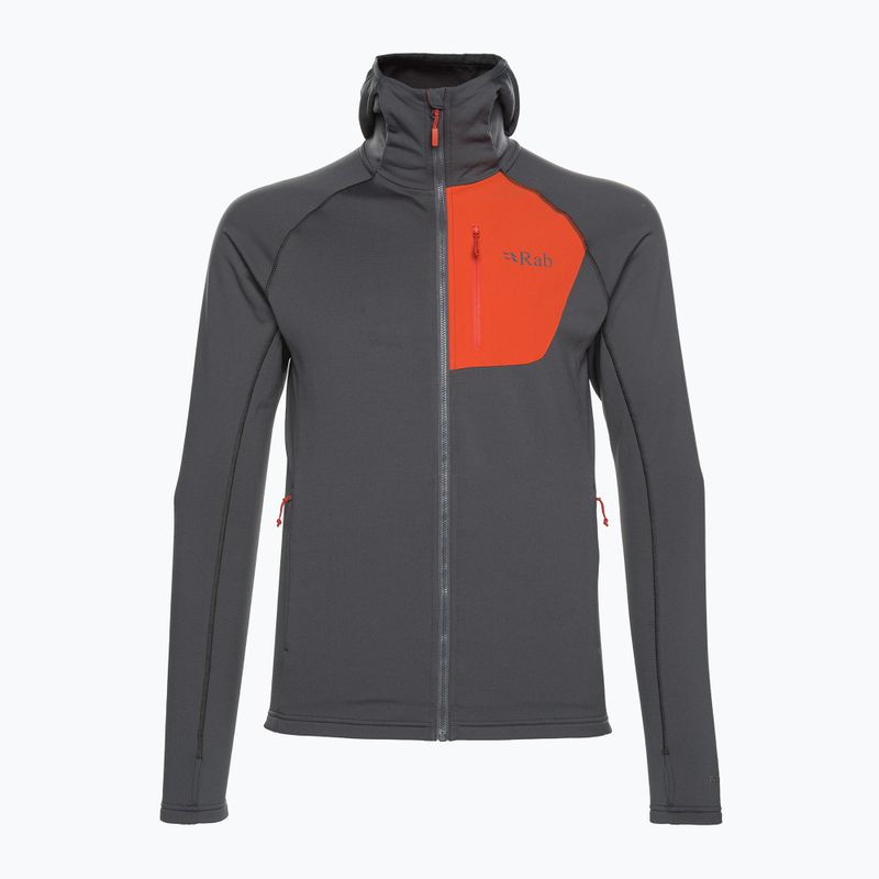 Men's Rab Superflux Hoody graphene/firecracker 5