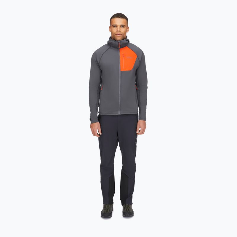 Men's Rab Superflux Hoody graphene/firecracker trekking sweatshirt 4