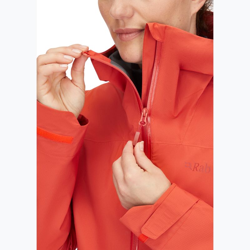 Women's rain jacket Rab Downpour Light red grapefruit 7