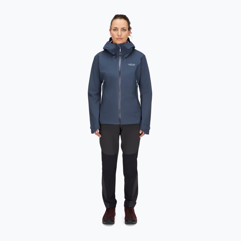 Women's rain jacket Rab Downpour Light tempest blue 2