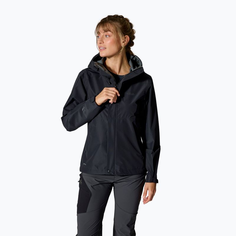Women's rain jacket Rab Downpour black