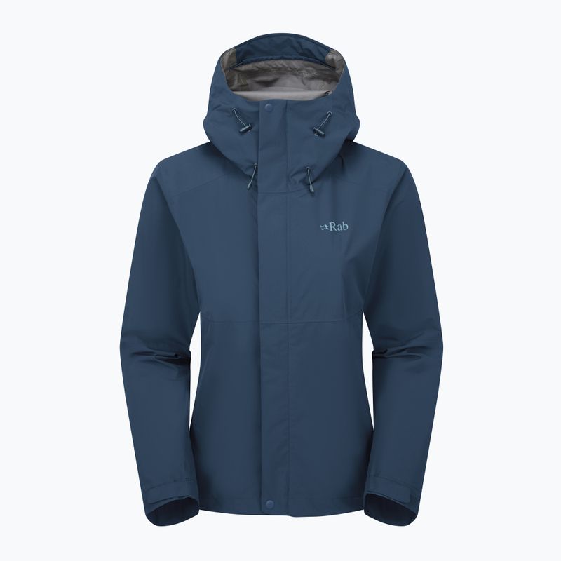 Women's rain jacket Rab Downpour tempest blue