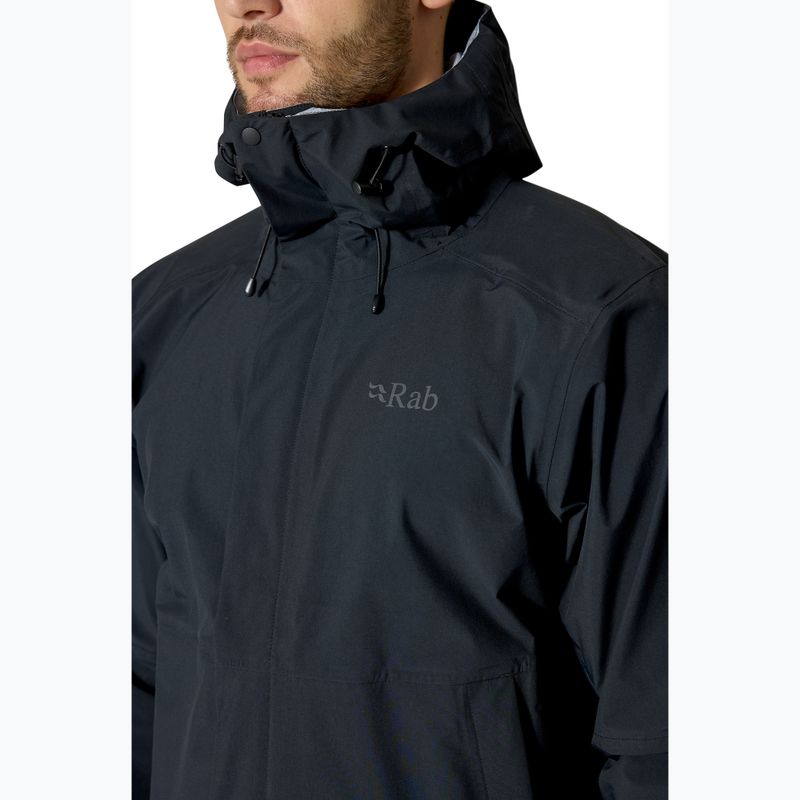 Men's rain jacket Rab Firewall black 4