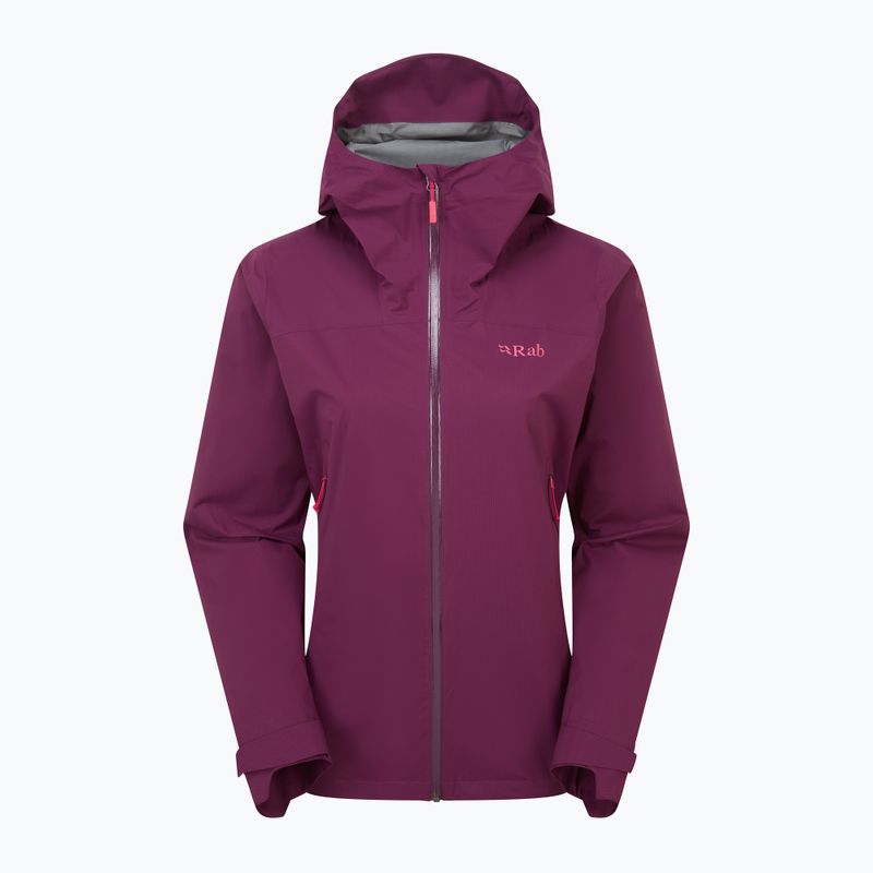 Women's waterproof jacket Rab Downpour Light mulberry