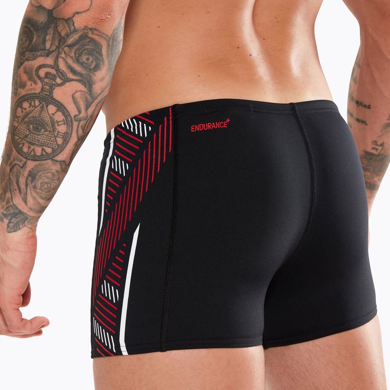 Men's Speedo Tech Panel Aquashort swim boxers black and red 8-00303514539 8